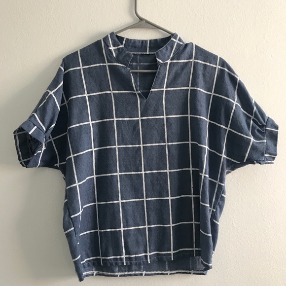 Urban Outfitters Tops - Urban Outfitters check vneck blouse size Small